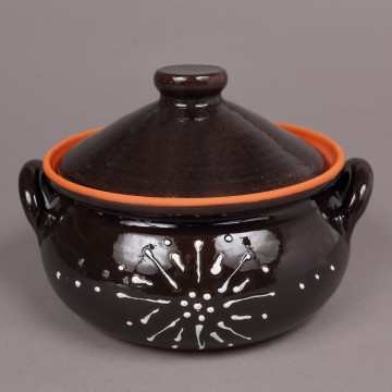 Clay Small Cooking Pot Traditional Green 0.7L